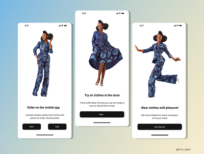 Fashion brand app; Onboarding pages app branding dashboard design figma onboarding page ui ux web