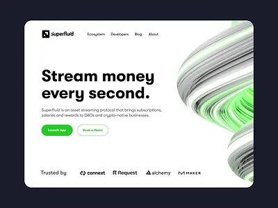 Superfluid Website Interaction crypto cuberto development ecosystem finance illustration interaction money motion graphics product protocol service streaming ui ux