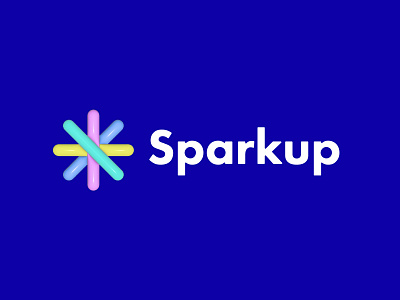 sparkup logo design brand brand identity branding colorful community connect fun glossy lettermark logo logomark logos metaverse minimal modern spark star tech