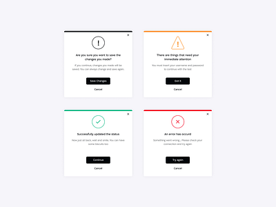 Popup alerts by Sapir Bachar on Dribbble