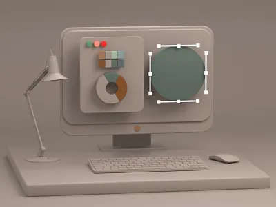 Workspace 3D Illustration 3d cinema4d design george illustraion illustration mikiashvili modern nft render workspace