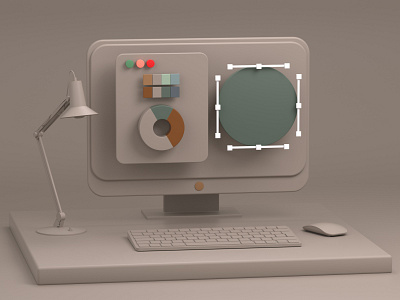 Workspace 3D Illustration 3d cinema4d design george illustraion illustration mikiashvili modern nft render workspace