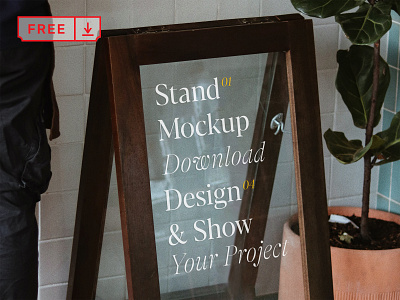 Free Glass Stand Mockup branding design download free freebie glass identity logo mockup psd restaurant stand template typography