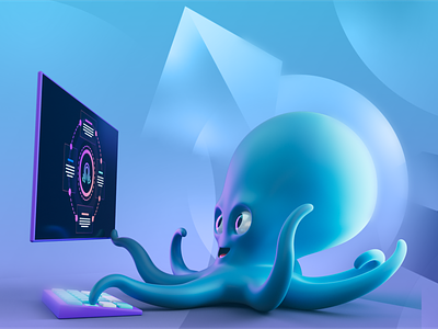 Sedai Case Study 3d 3d modeling 3d motion branding character identity octopus ui website