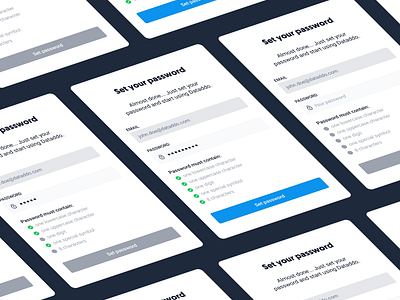 Signup Screen - Password Setup dataddo design password process registration saas security setup signup subscription ui ux web webdesign