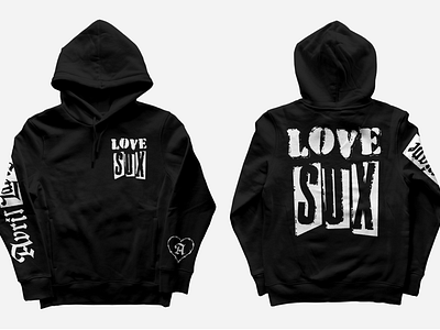 Avril Lavigne - "Love Sux" Tracksuit abstract apparel avril lavigne cold design distrss grit grunge hoodie licensing love merchandise punk rough shirt streetwear sweatpants texture tshirt typography