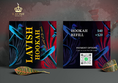 Hookah Leaflet Card ad advertising amazing banner card creative design designer eye catching flyer graphic design hookah illustration leaflet modern poster viral