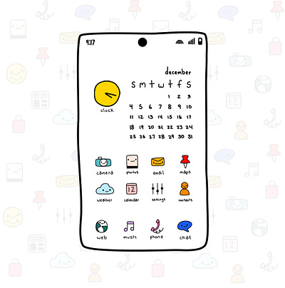 Adorable Phone Theme design icons illustration mobile phone theme vector