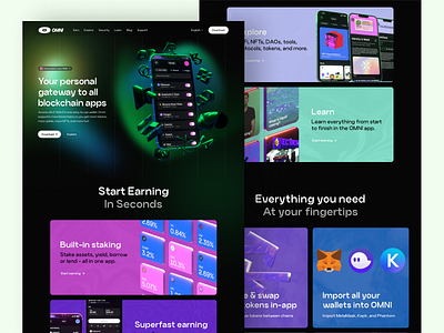 OMNI: Crypto Wallet - Design Challenge Week 3 crypto crypto landing page crypto wallet crypto website landing page nft ui wallet wallet app web3 web3 landing page web3 website