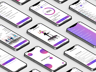 Mobile app for fitness "Jamping" design ui ux