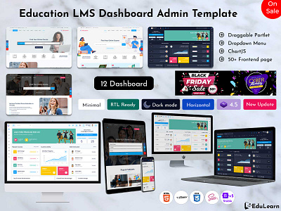 Responsive Bootstrap 5 Admin Template Dashboard admin dashboard admin template bootstrap 5 bootstrap admin template bootstrap dashboard branding dashboard template e learning illustration learning management system lms dashboard online class dashboard online education product design school dashboard student dashboard teacher dashboard website