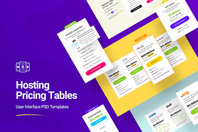 Hosting Pricing Table PSD Templates design graphic design illustration templates