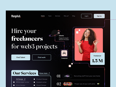 Web3 Freelance Marketplace Website branding design freelance freelance marketplace freelancer freelancing graphic design home page logo ui ui design uiux ux ux design web3 web3 freelance marketplace website design