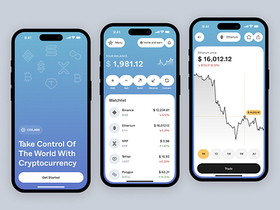 COILABS - Cryptocurrency Mobile App app bank bitcoin coinbase crypto crypto currency cryptocurrency design finance fintech invest mobile money nft popular saving stock transfer ui wallet