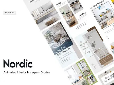 Animated Interiors Instagram Stories PSD Templates branding design graphic design illustration logo templates vector