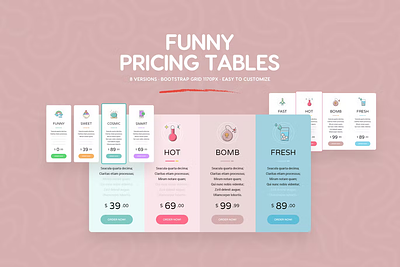 Funny Pricing Charts - PSD Templates branding brush design graphic design illustration templates
