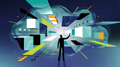 AIX - Streamlined Digital Investing Experience ai artificial intelligence data design digital editorial editorial illustration illustration information interface internet light science start up tech technology ui user