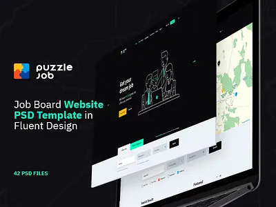 Puzzlejob - Job Portal Website PSD Template brush graphic design illustration template