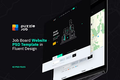 Puzzlejob - Job Portal Website PSD Template brush graphic design illustration template