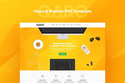 QARO - Clean and Modern PSD Template design graphic design illustration template