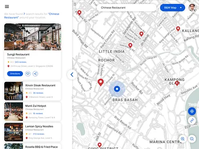 Daily UI 029 - Map 3dmap adobe xd app dailyui design figma location locationsharing map mapvariant restaurant tracking ui ux