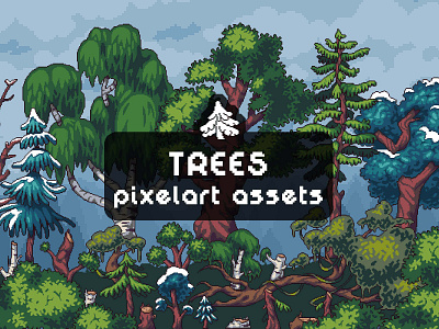 Free Tree Pixel Art Asset Pack 2d art asset assets craftpix forest game game assets gamedev indie indie game pack pixel pixelart pixelated set tree trees wood