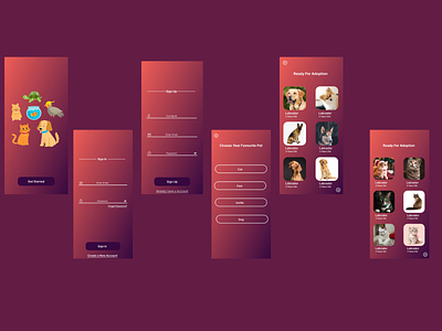 animals adoptations app app design branding design figma graphic design illustration landing page design photoshop ui uiux design user experience design user interface design ux webpage design