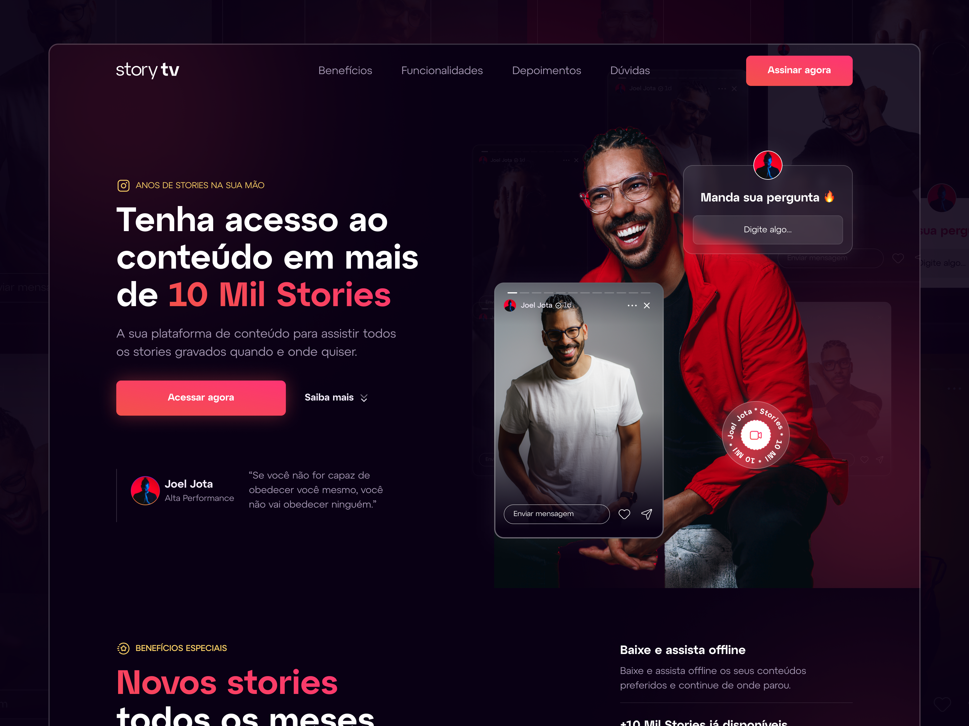 Joel Jota Website - Landing page by Kácio Felipe on Dribbble