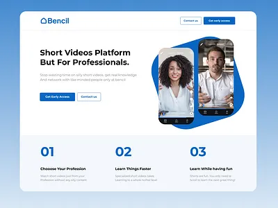 Bencil Landing Page branding design illustration ui ux