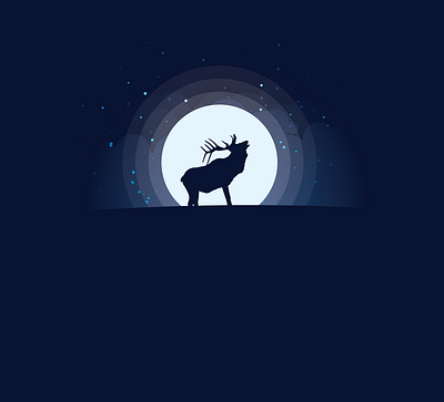 Moon and an Elk design graphic design illustration