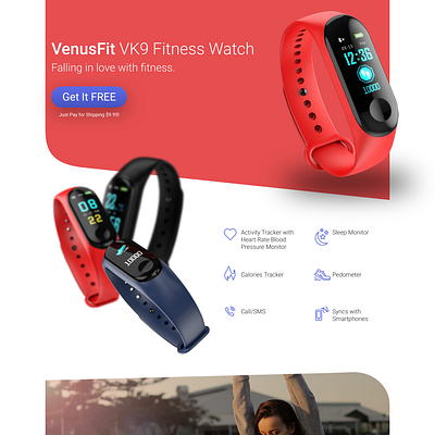 Fitness Watch Landingpage design landingpage ui web design