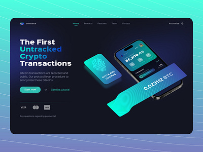 Untracked Crypto Protocol - Landing Page 3d abstract crypto desktop figma gradient hero home page landing landing page landingpage lines protocol startup transactions ui ui design untracked vector web design