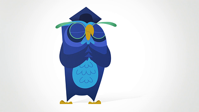 Wisest Owl Ever 2d animation character design design illustration motion graphics vector