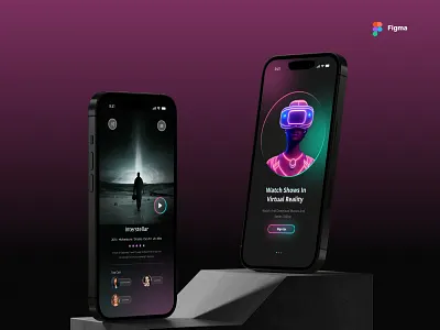 VR Mobile App 3d app branding design figma illustration mobile app ui ui design vr