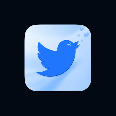 Twitter Blue app design dribbble icon