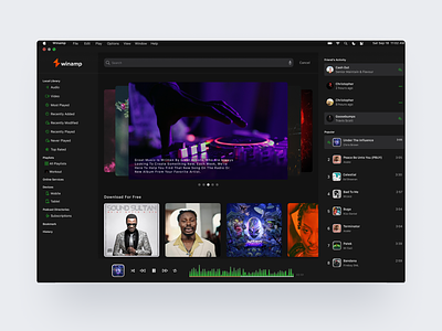 Winamp Redesign app design ios music redesign ui