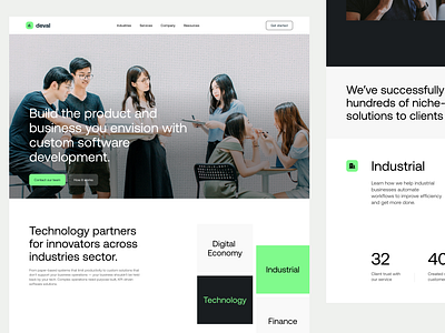 Development Business - Landing page agency business clean development figma green landing page minimalism simple software software business studio agency ui user interface ux web design website website desig