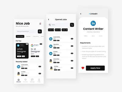 Nice Job - Job Finder App branding design ui uidesign uiux ux