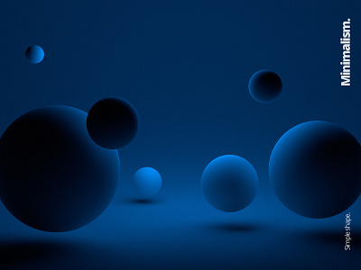 Minimalism 3d abstract art background blender blue clean composition dark design illustration minimal minimalist orbs render shape simple spheres visual