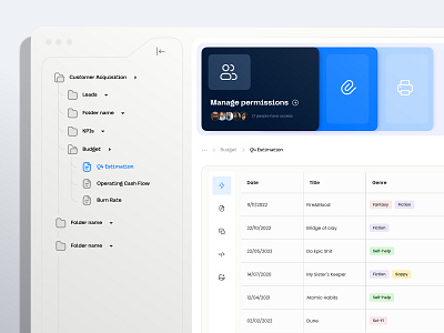 Random projects: File manager clean dashboard file manage manager refined ui webapp white