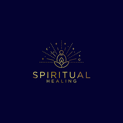 Spiritual Healing Logo abstatct logo design flatlogo healing illustration letter logo logo logo design minimal minimalist logo natural pray logo spiritual ui yoga