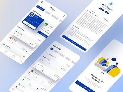 Qerjaa - Job Finder App app design hiring hiring app job job app job application job finder job finder app job listing job portal ui ui design ux design