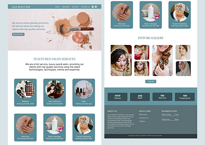 Beauty Salon Landing Page app beauty beauty parlor beauty saloon branding cosmetic design graphic design ladies landing page makeup salon spa ui ux