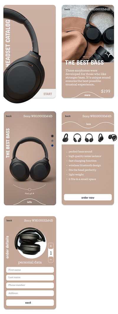 Sony headset catalog redesign design graphic design illustration ui ux vector