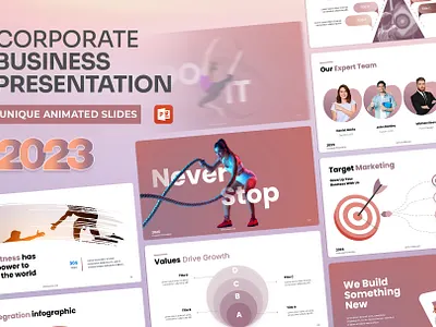 Azure Corporate PowerPoint Template business proposal