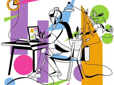 Working process abstract art christmas colorfull design cower design illustration shapes drawing working process