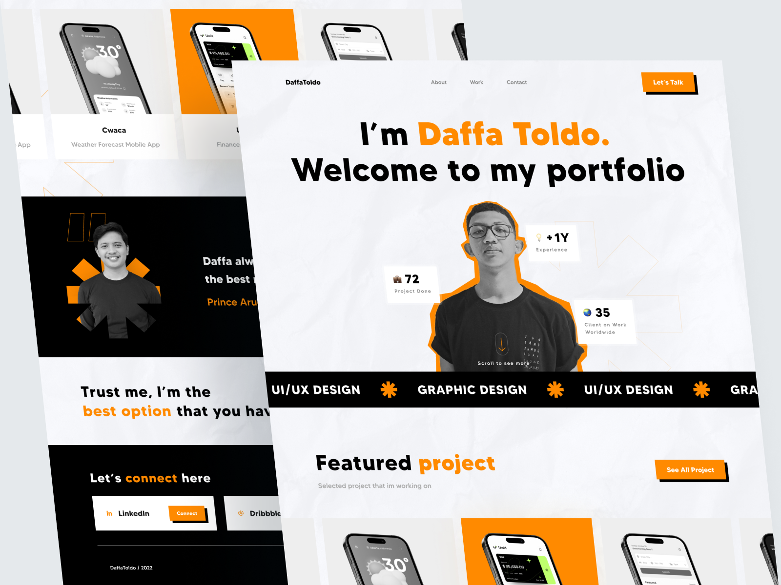 Personal Portfolio Website🟠 landing page portfolio ui ui design uiux web design website