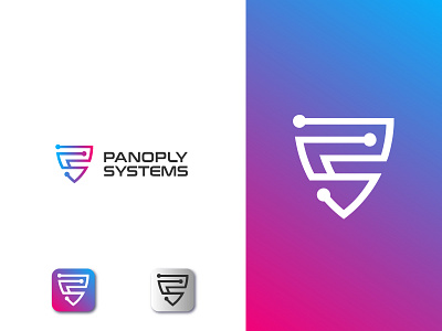 Panoply Systems abstract logo branding creative logo digital logo geometric logo grandient graphic design letter mark logo logo design logo folio logo inspiration logo type minimal modern logo security logo tech logo tranding logo