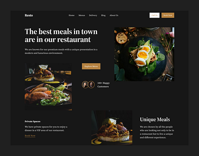 Restaurant Website Design | Restaurant Landing Page figma design food delivery website food website homepage lan landing page meal restaurant website meal website meals modern website restaurant restaurant webdesign restaurant website resto resto website web design webdesign website