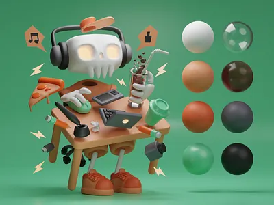 Dedline 3d character design designisjustform illustration